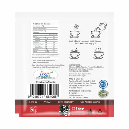 Sugar Free Instant Coffee Premix Pack of 10
