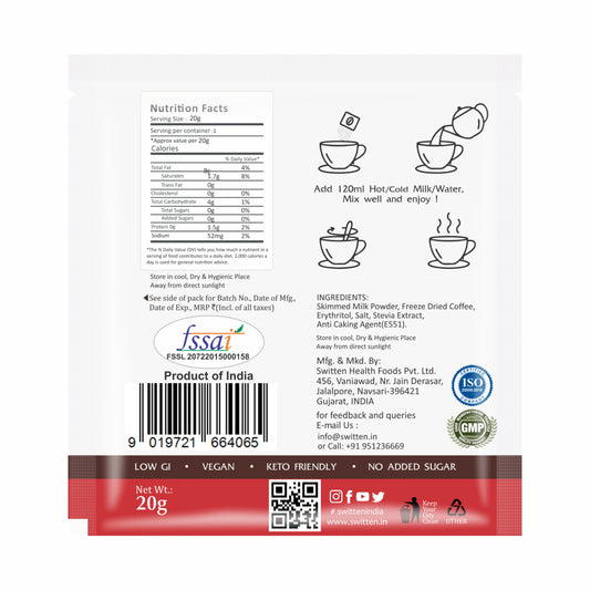 Sugar Free Instant Coffee Premix Pack of 10