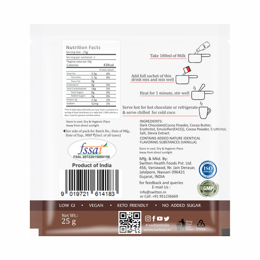 Switten Sugar Free Drinking Chocolate Pack of 10