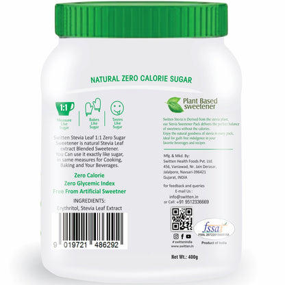 Switten Stevia Leaf Extract Sugar-Free Powder,  400g