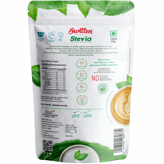Switten Sugar free Stevia 5x Natural Sweetner (100g)IUse in Tea, Coffee, Cookies