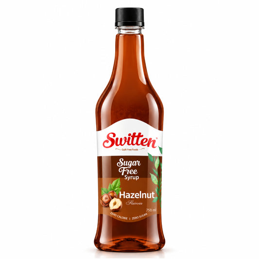 Switten Sugar Free Hazelnut Syrup (750ml) I Diabetic Friendly | Concentrated Syrup | No Added Sugar | Cocktail, Mocktail, Sharbat I Keto friendly I Zero Calorie Sharbat